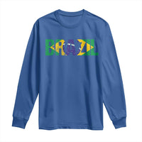 Brazil Brasil Flag Long Sleeve Shirt Vintage Distressed Brazil