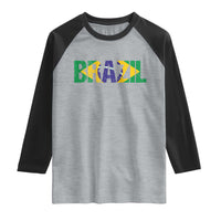Brazil Brasil Flag Raglan Shirt Vintage Distressed Brazil