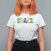 Brazil Brasil Flag T Shirt For Women Vintage Distressed Brazil