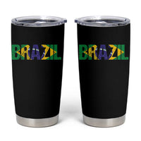 Brazil Brasil Flag Tumbler Cup Vintage Distressed Brazil
