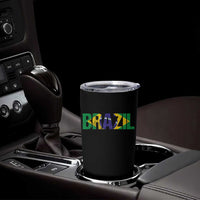 Brazil Brasil Flag Tumbler Cup Vintage Distressed Brazil