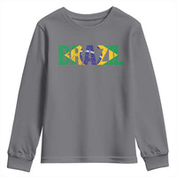 Brazil Brasil Flag Youth Sweatshirt Vintage Distressed Brazil