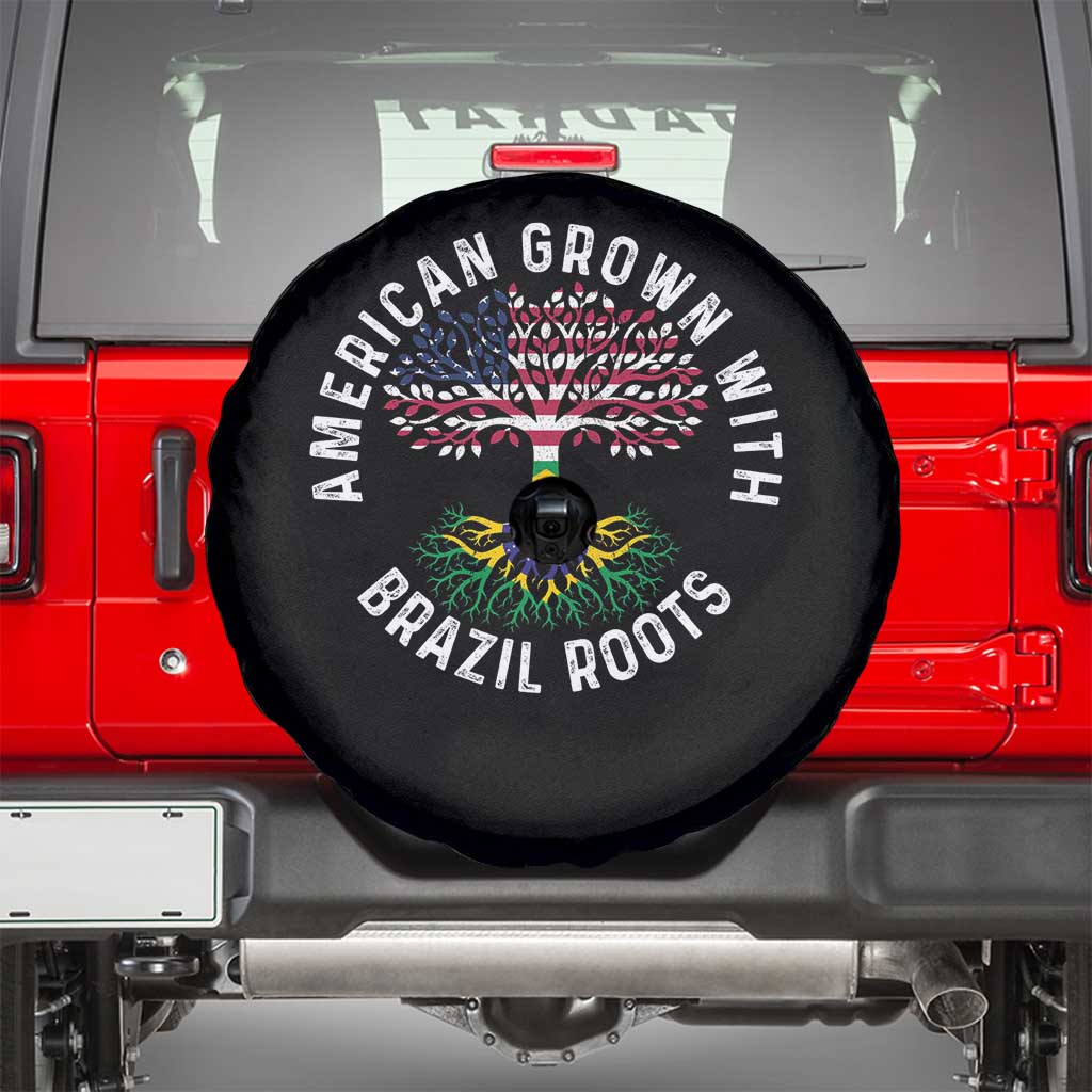 Brazilian Roots American Grown Tree Flag Spare Tire Cover