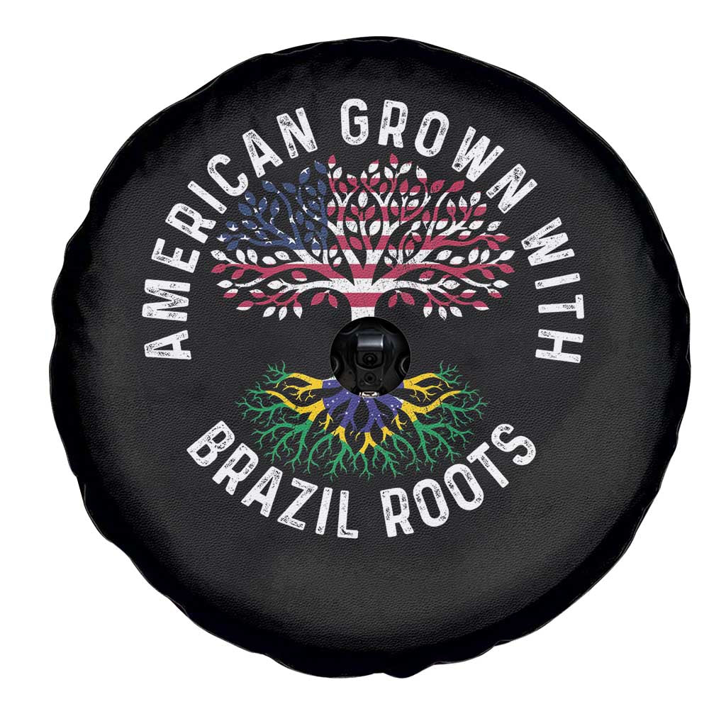 Brazilian Roots American Grown Tree Flag Spare Tire Cover