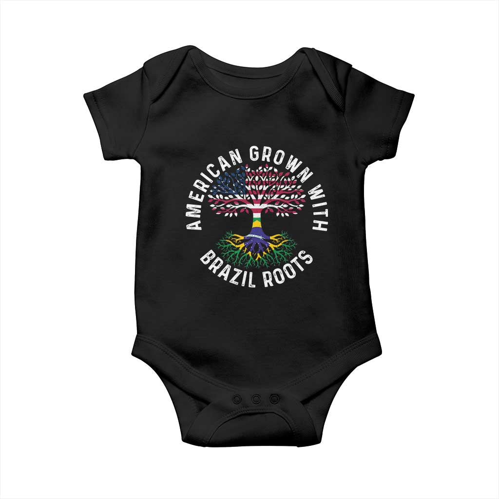 Brazilian Roots American Grown Tree Flag Baby Onesie