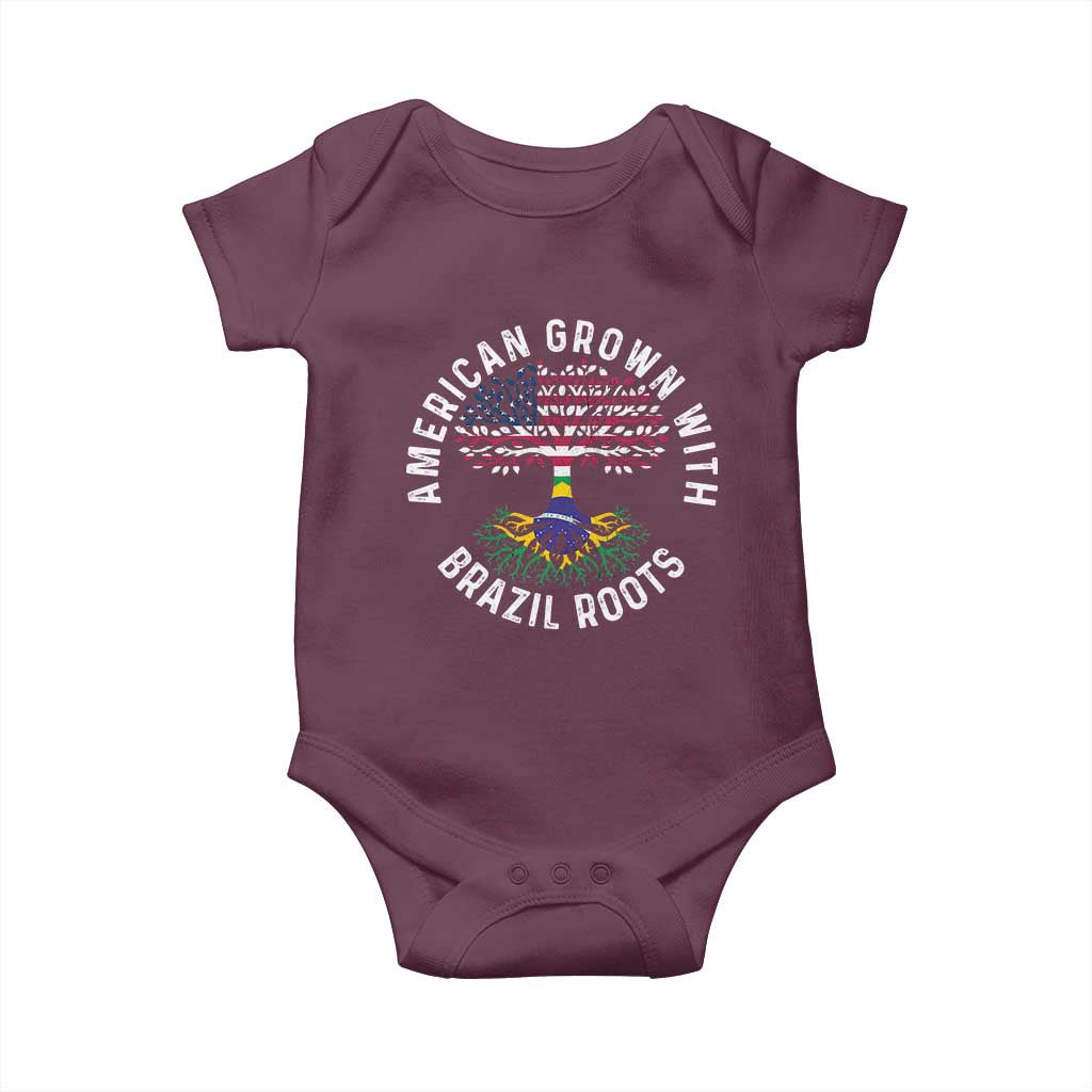 Brazilian Roots American Grown Tree Flag Baby Onesie