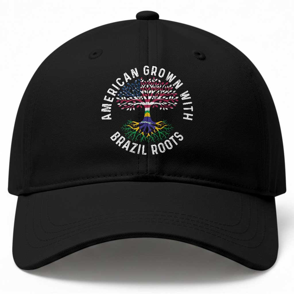 Brazilian Roots American Grown Tree Flag Baseball Cap