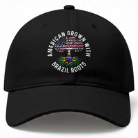 Brazilian Roots American Grown Tree Flag Baseball Cap