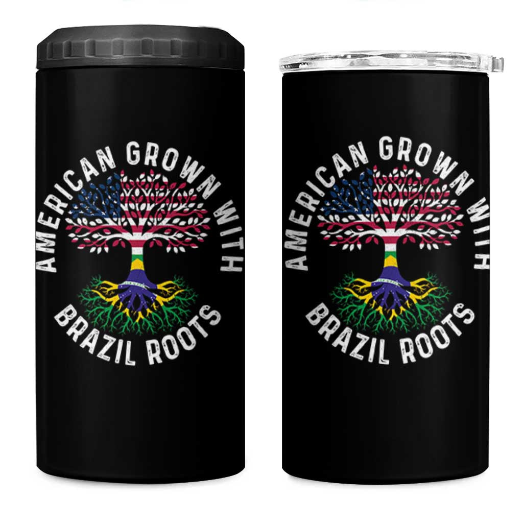 Brazilian Roots American Grown Tree Flag 4 in 1 Can Cooler Tumbler