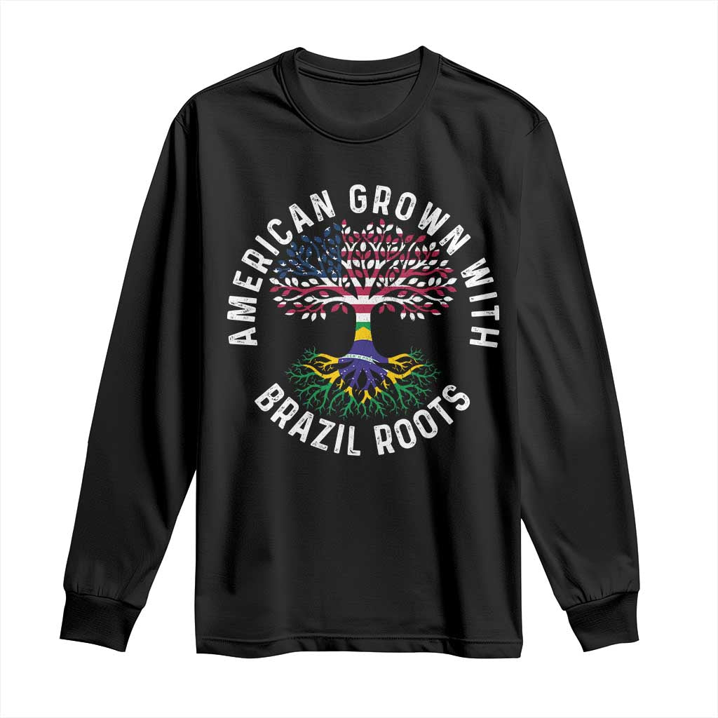 Brazilian Roots American Grown Tree Flag Long Sleeve Shirt