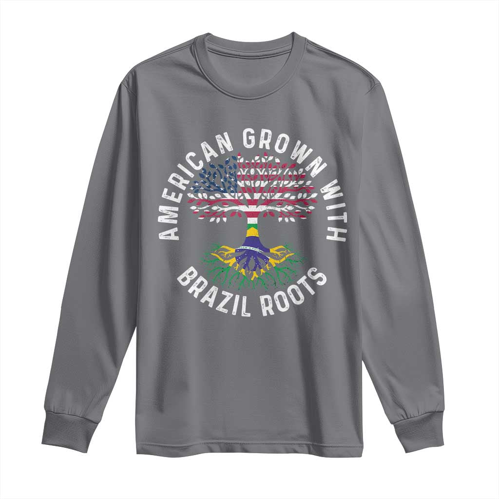 Brazilian Roots American Grown Tree Flag Long Sleeve Shirt