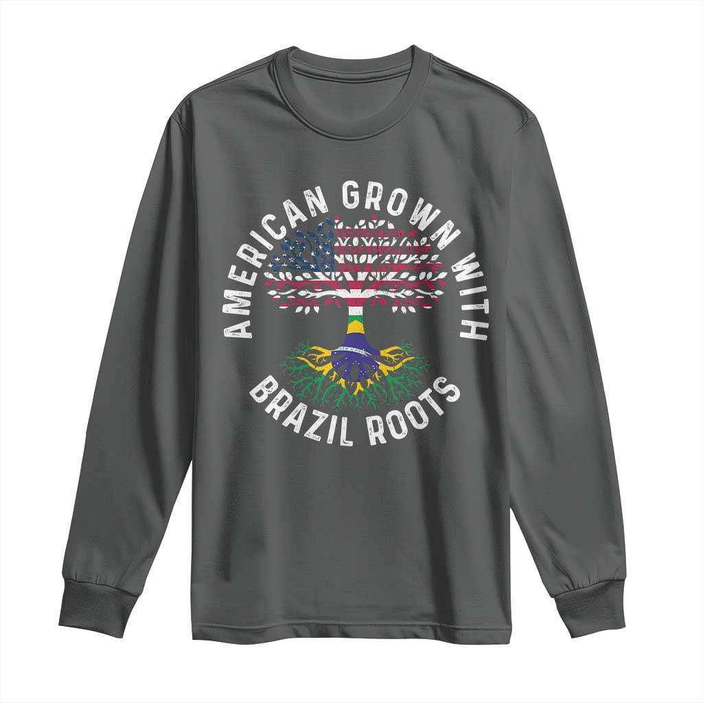 Brazilian Roots American Grown Tree Flag Long Sleeve Shirt