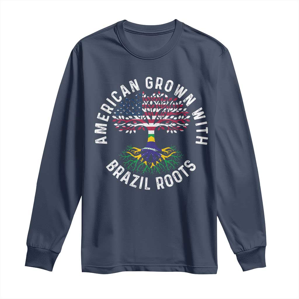 Brazilian Roots American Grown Tree Flag Long Sleeve Shirt