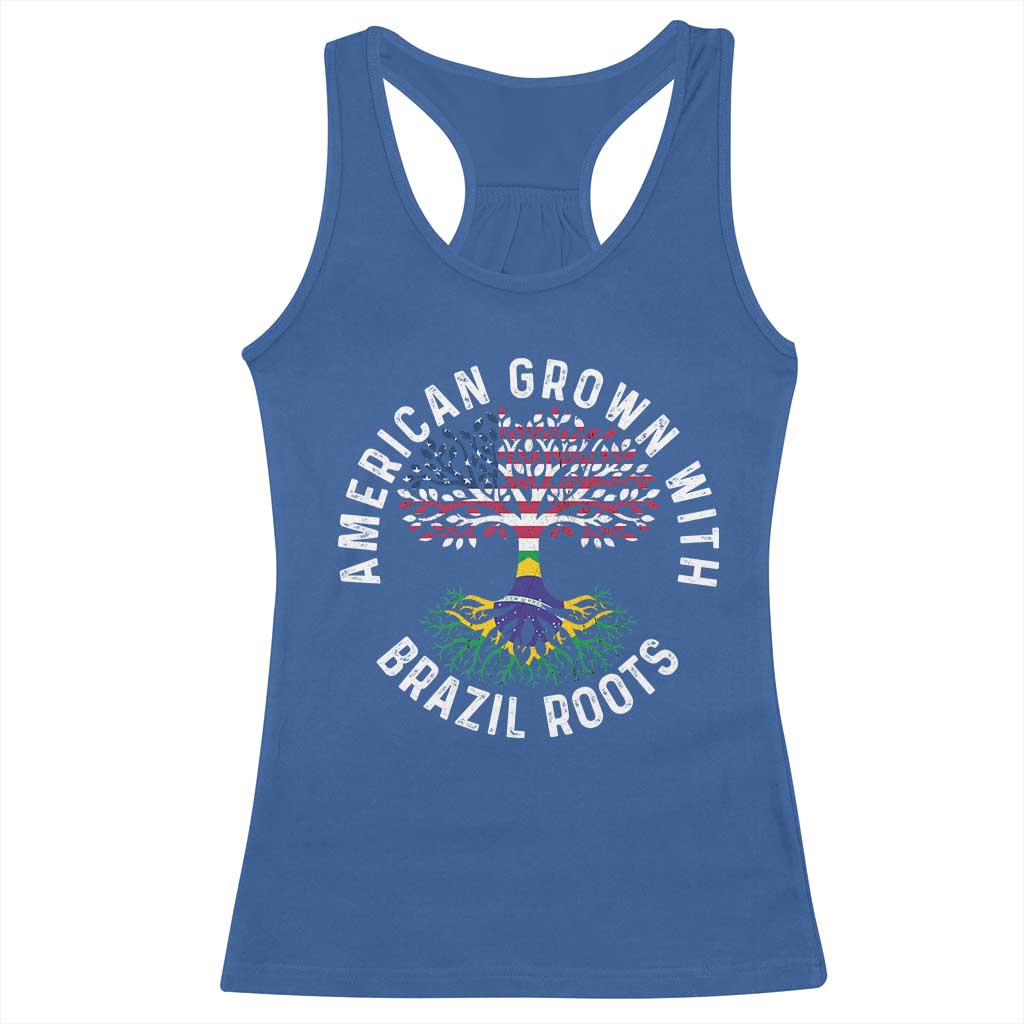 Brazilian Roots American Grown Tree Flag Racerback Tank Top