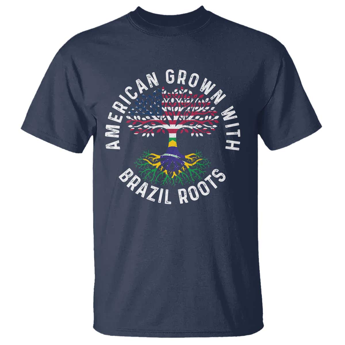 Brazilian Roots American Grown Tree Flag T Shirt