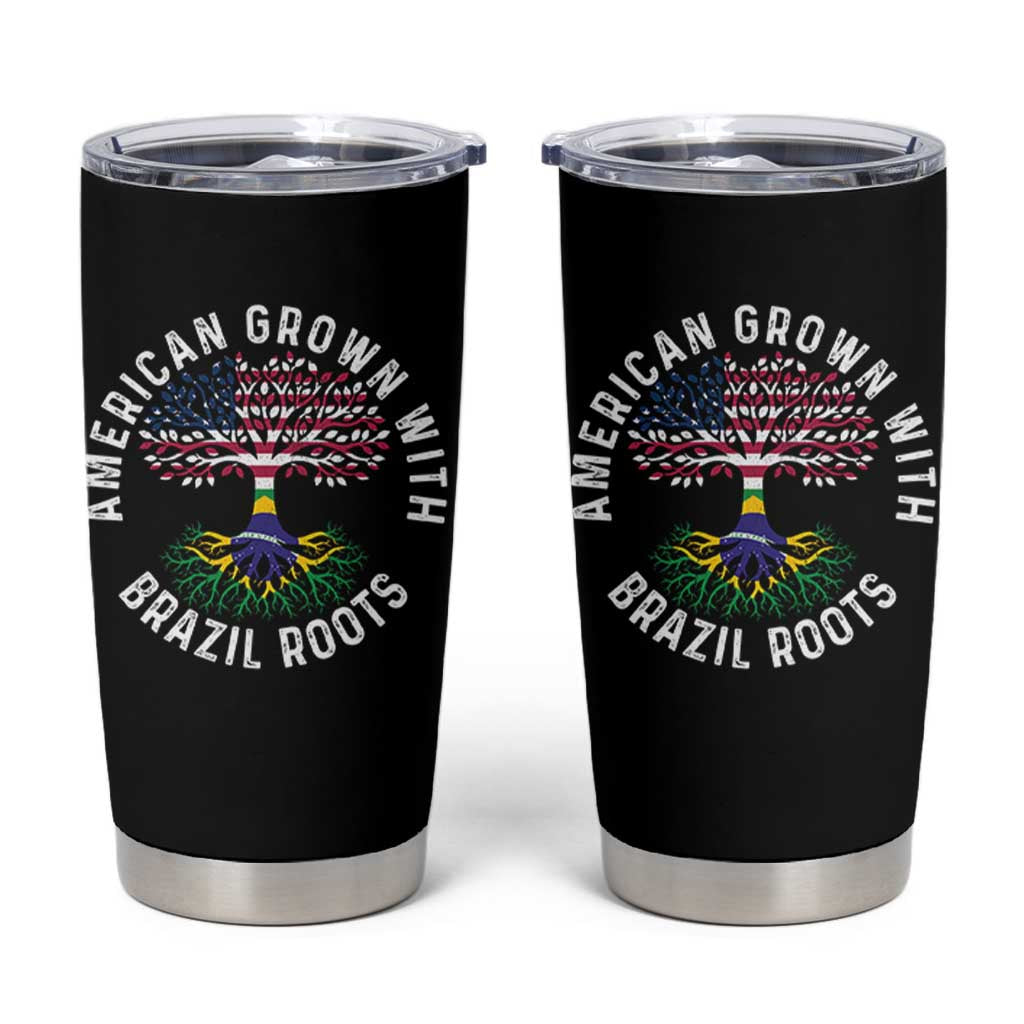 Brazilian Roots American Grown Tree Flag Tumbler Cup