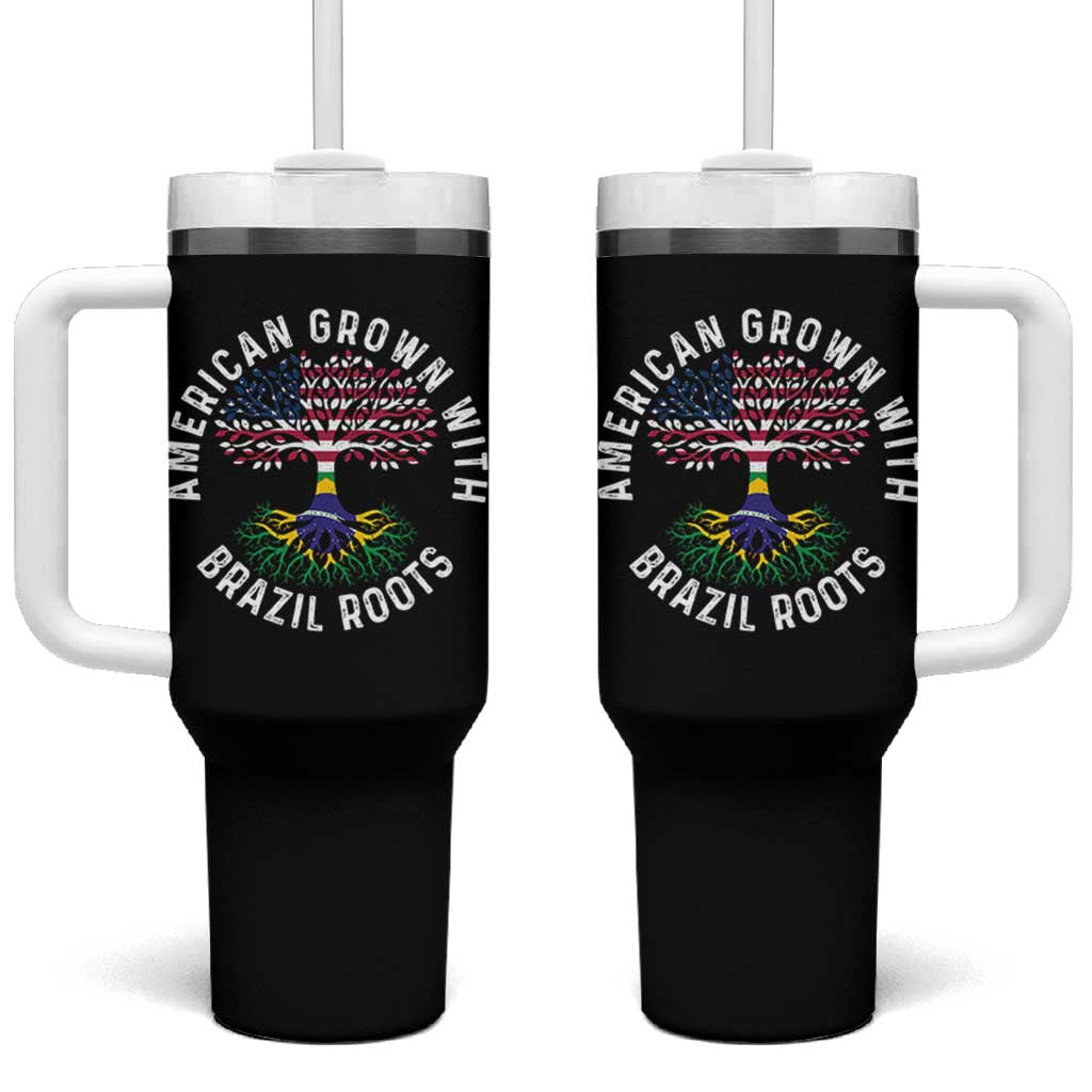 Brazilian Roots American Grown Tree Flag Tumbler With Handle