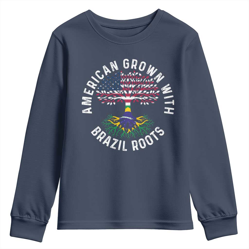 Brazilian Roots American Grown Tree Flag Youth Sweatshirt