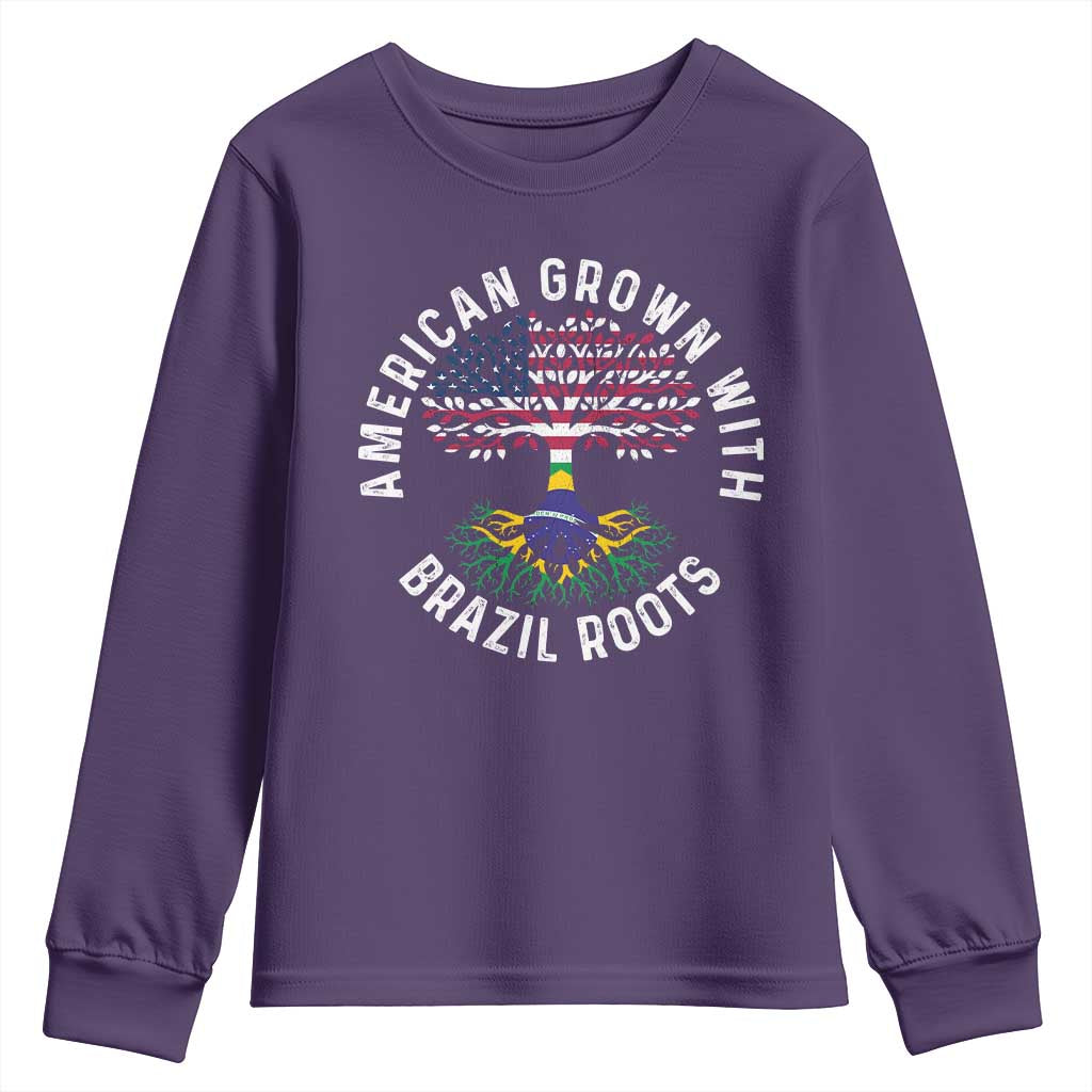 Brazilian Roots American Grown Tree Flag Youth Sweatshirt