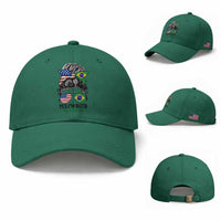Half American And Brazilian America Brazil Brasil Flag Girl Baseball Cap Yes I'm Both of Them