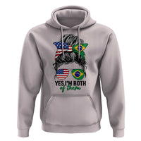Half American And Brazilian America Brazil Brasil Flag Girl Hoodie Yes I'm Both of Them