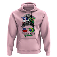 Half American And Brazilian America Brazil Brasil Flag Girl Hoodie Yes I'm Both of Them