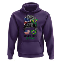 Half American And Brazilian America Brazil Brasil Flag Girl Hoodie Yes I'm Both of Them
