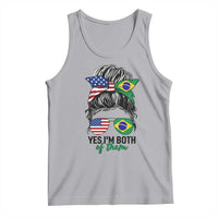 Half American And Brazilian America Brazil Brasil Flag Girl Tank Top Yes I'm Both of Them