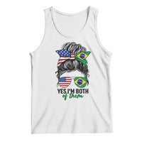 Half American And Brazilian America Brazil Brasil Flag Girl Tank Top Yes I'm Both of Them
