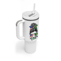 Half American And Brazilian America Brazil Brasil Flag Girl Tumbler With Handle Yes I'm Both of Them