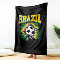 Brazil Soccer Fan Throw Blanket Brazilian Football Game Day Fan
