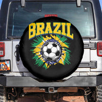 Brazil Soccer Fan Spare Tire Cover Brazilian Football Game Day Fan