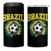 Brazil Soccer Fan 4 in 1 Can Cooler Tumbler Brazilian Football Game Day Fan