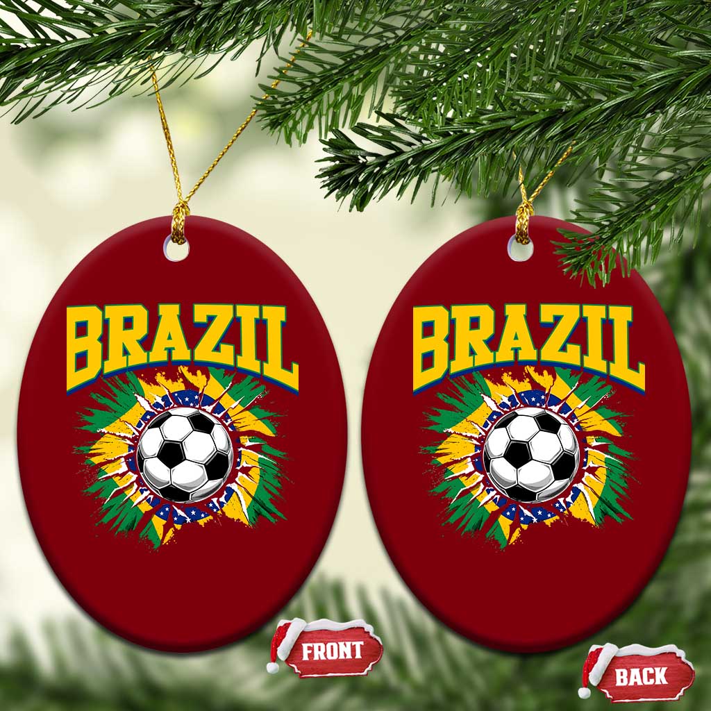 Brazil Soccer Fan Ceramic Ornament Brazilian Football Game Day Fan