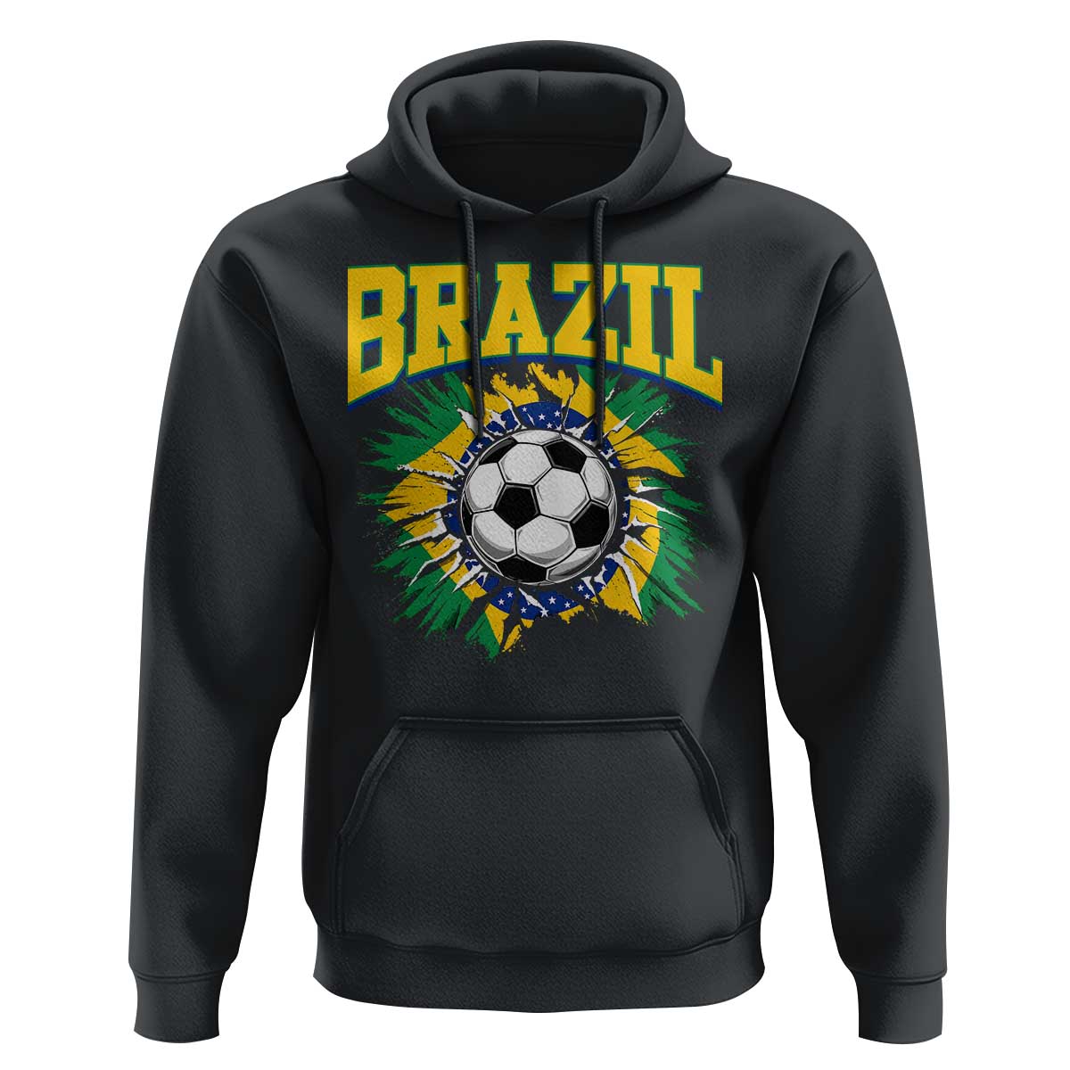 Brazil Soccer Fan Hoodie Brazilian Football Game Day Fan