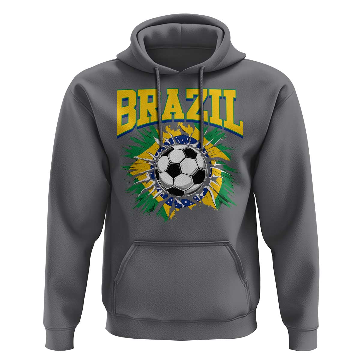 Brazil Soccer Fan Hoodie Brazilian Football Game Day Fan