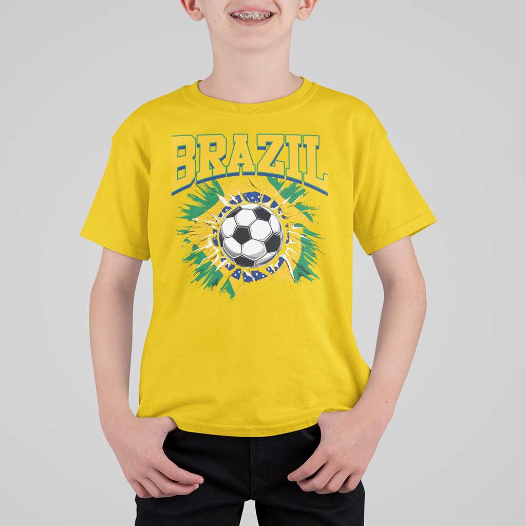 Brazil Soccer Fan T Shirt For Kid Brazilian Football Game Day Fan