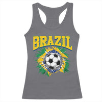 Brazil Soccer Fan Racerback Tank Top Brazilian Football Game Day Fan