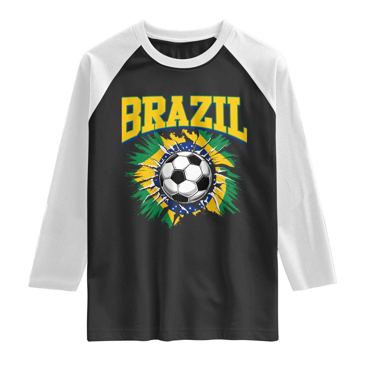 Brazil Soccer Fan Raglan Shirt Brazilian Football Game Day Fan