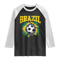 Brazil Soccer Fan Raglan Shirt Brazilian Football Game Day Fan