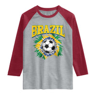 Brazil Soccer Fan Raglan Shirt Brazilian Football Game Day Fan