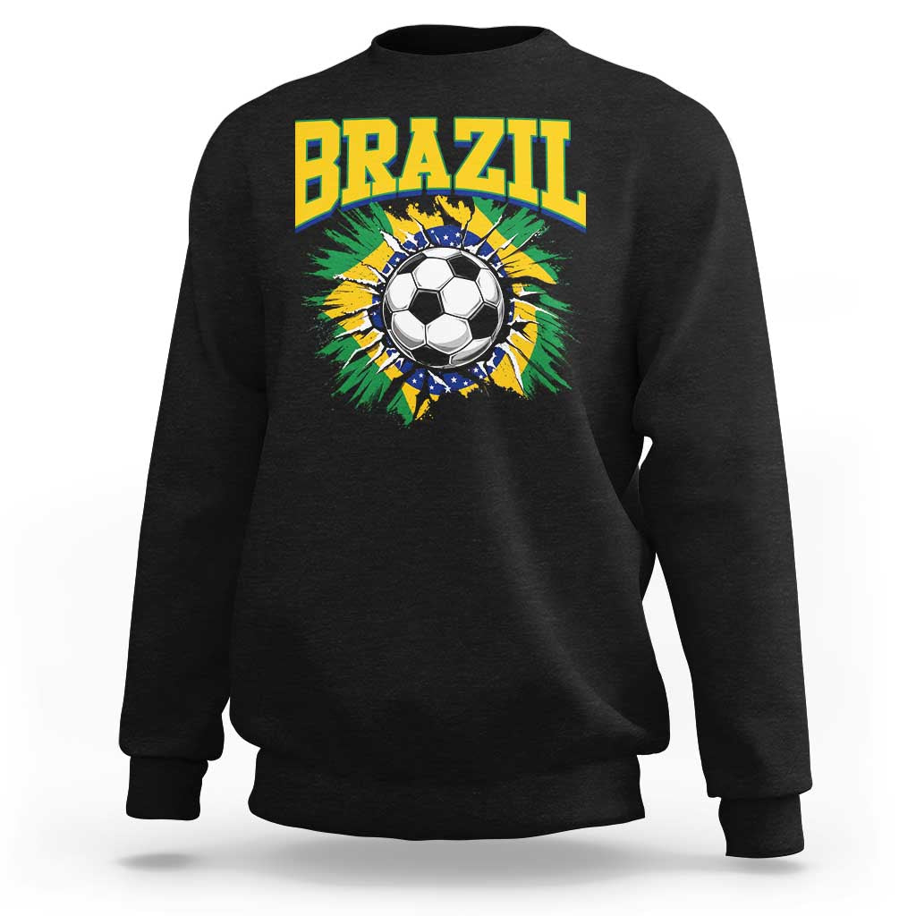 Brazil Soccer Fan Sweatshirt Brazilian Football Game Day Fan