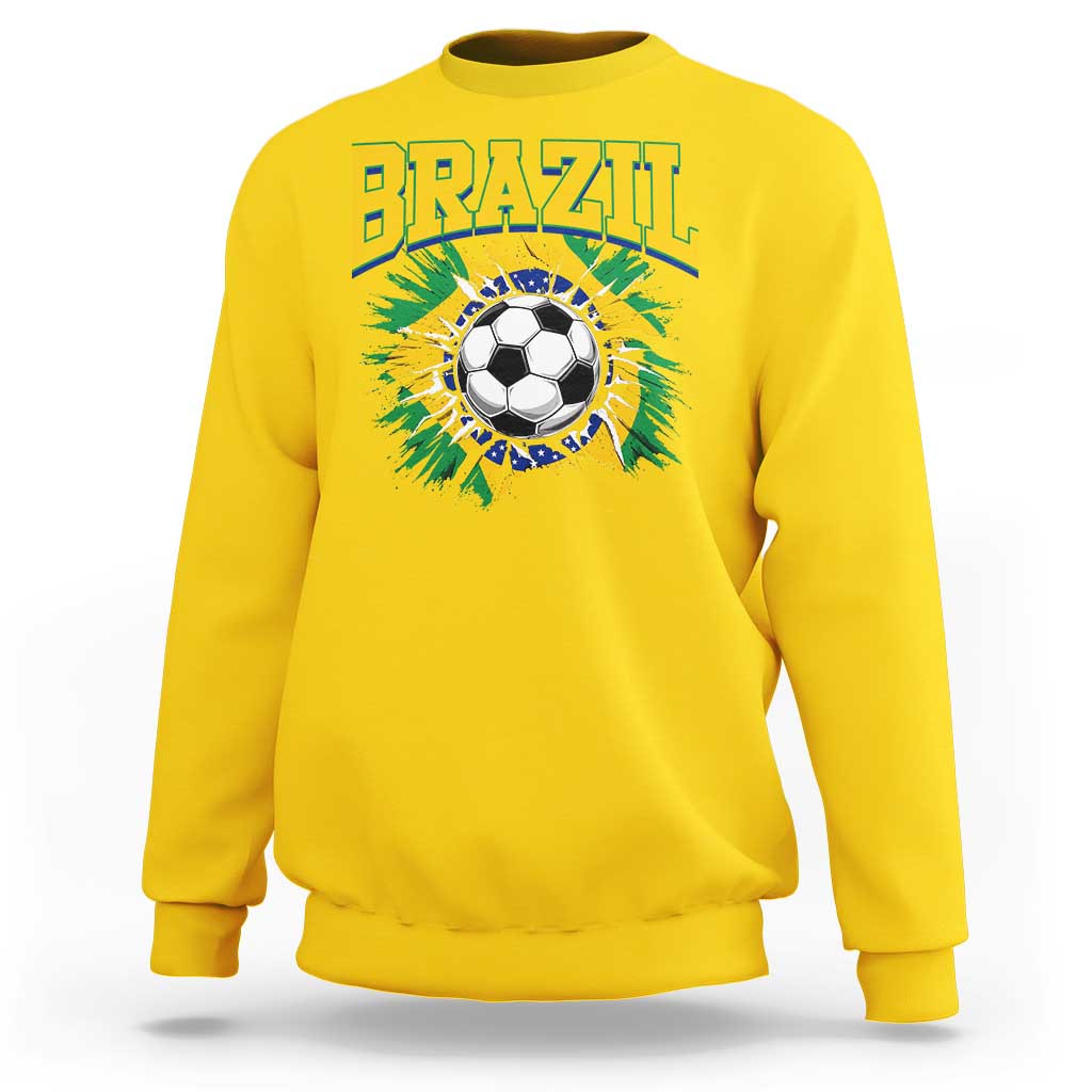 Brazil Soccer Fan Sweatshirt Brazilian Football Game Day Fan