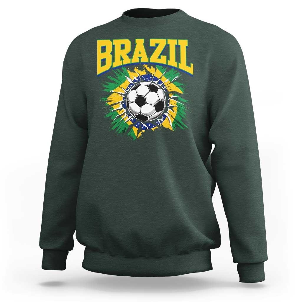 Brazil Soccer Fan Sweatshirt Brazilian Football Game Day Fan