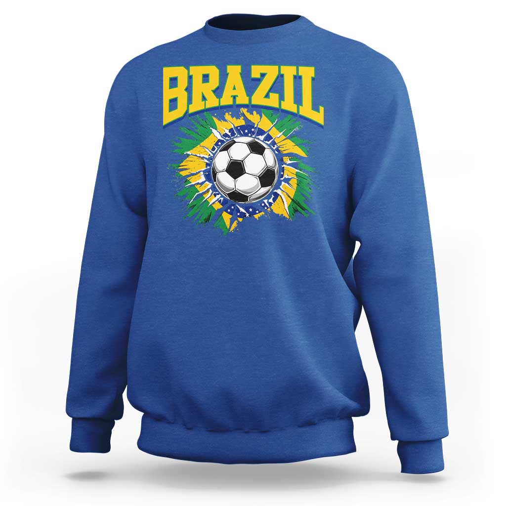 Brazil Soccer Fan Sweatshirt Brazilian Football Game Day Fan