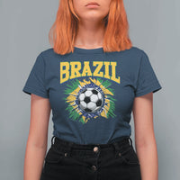Brazil Soccer Fan T Shirt For Women Brazilian Football Game Day Fan