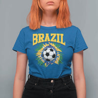 Brazil Soccer Fan T Shirt For Women Brazilian Football Game Day Fan