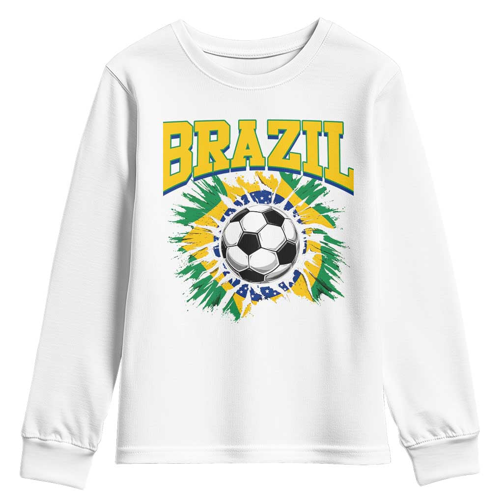 Brazil Soccer Fan Youth Sweatshirt Brazilian Football Game Day Fan