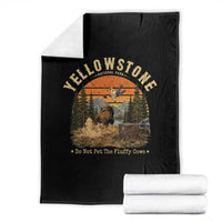 Yellowstone Do Not Pet The Fluffy Cows Throw Blanket Funny Bison Meme Wildlife Lover Gift