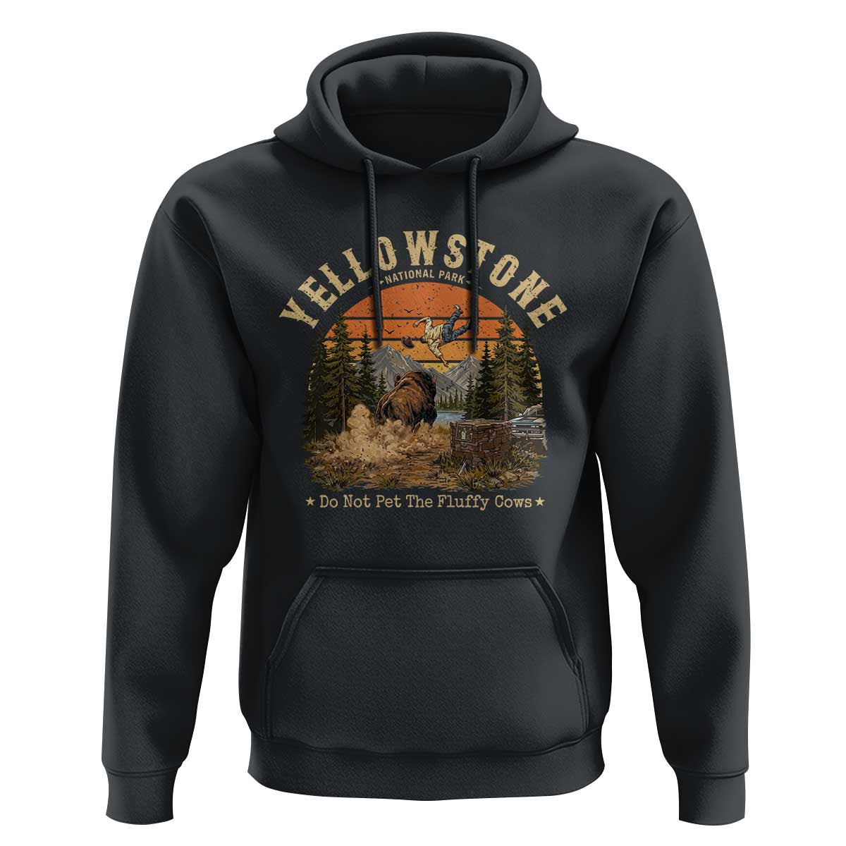 Yellowstone Do Not Pet The Fluffy Cows Hoodie Funny Bison Meme Wildlife Lover Gift